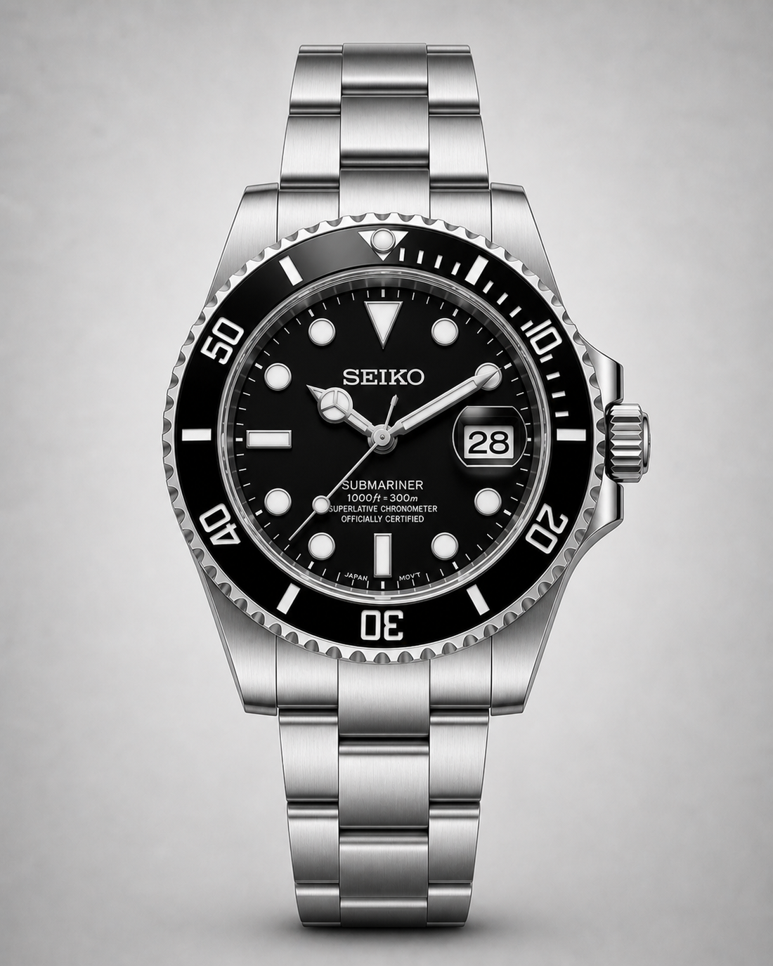 SEIKO MOD SUBMARINER BLACK WATCH