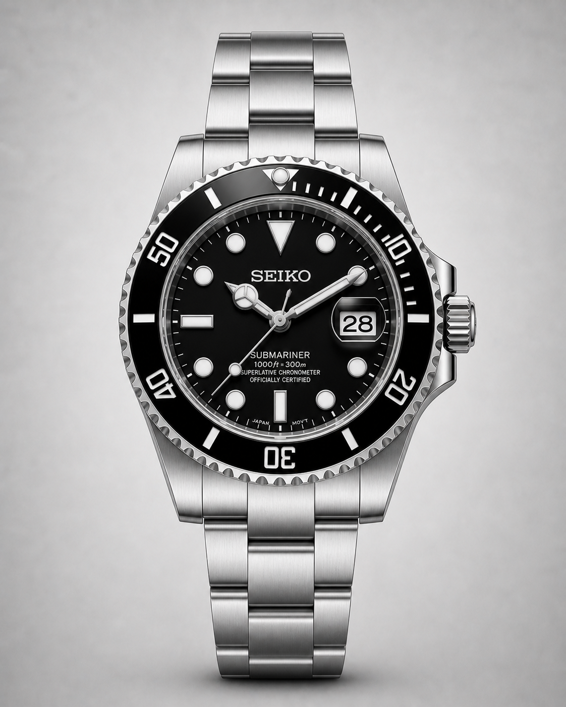 SEIKO MOD SUBMARINER BLACK WATCH