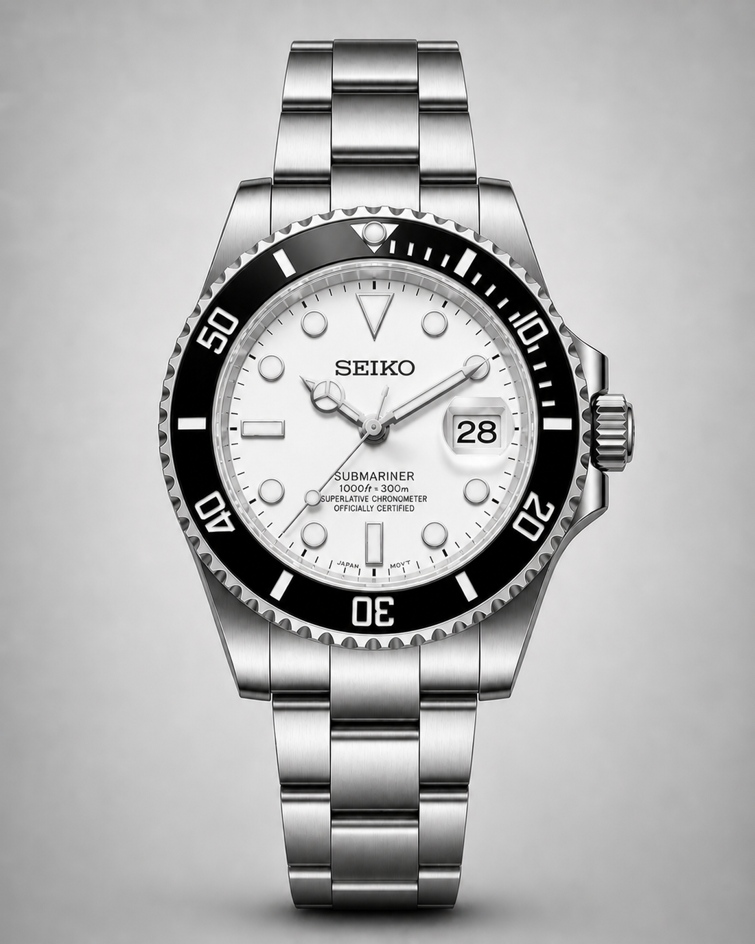 SEIKO MOD SUBMARINER WHITE WATCH