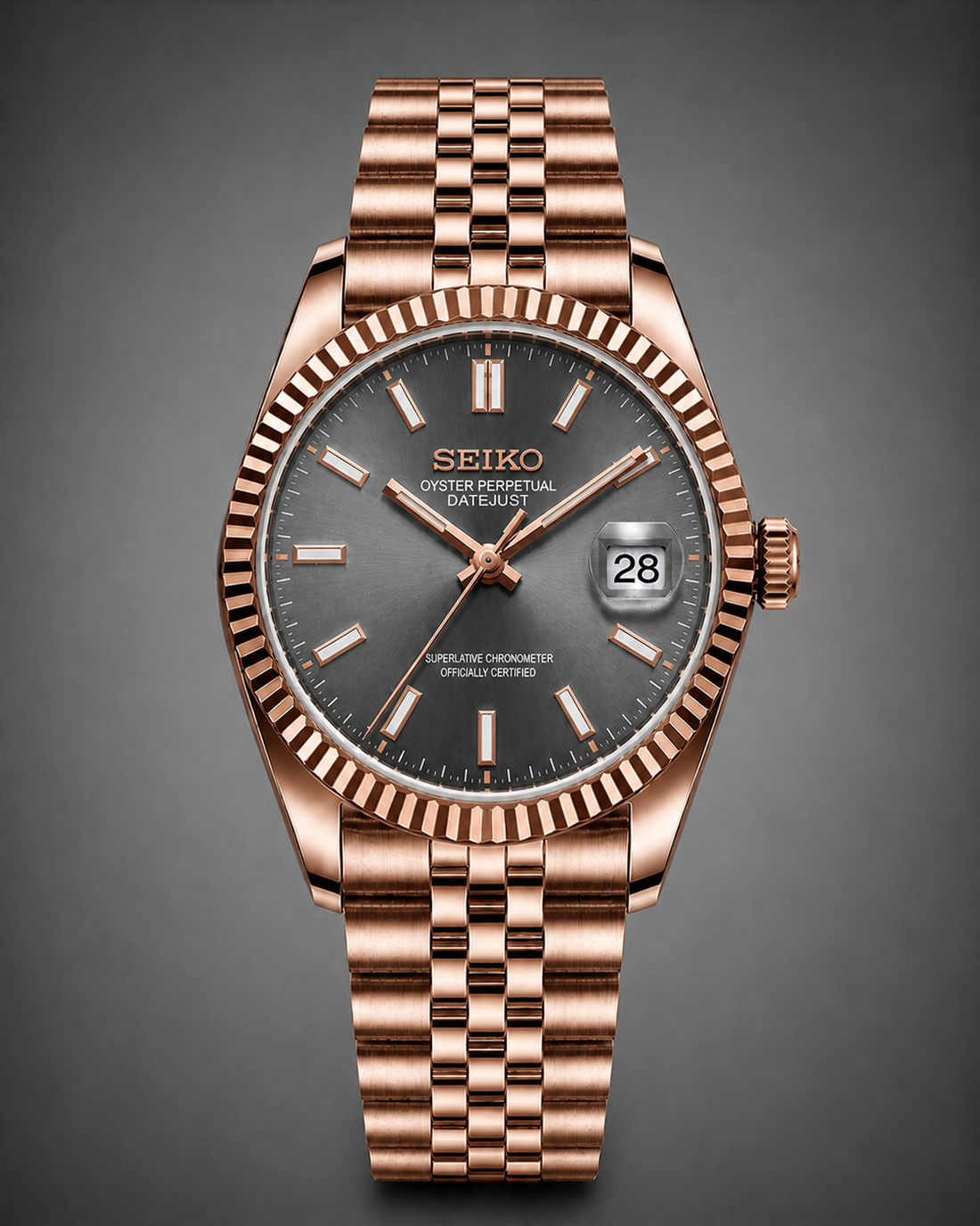 Seiko Mod Datejust RG Olive Green