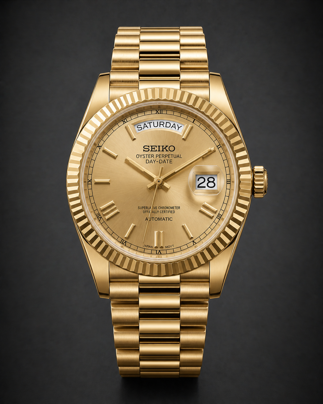 Seiko Day-Date Style Gold