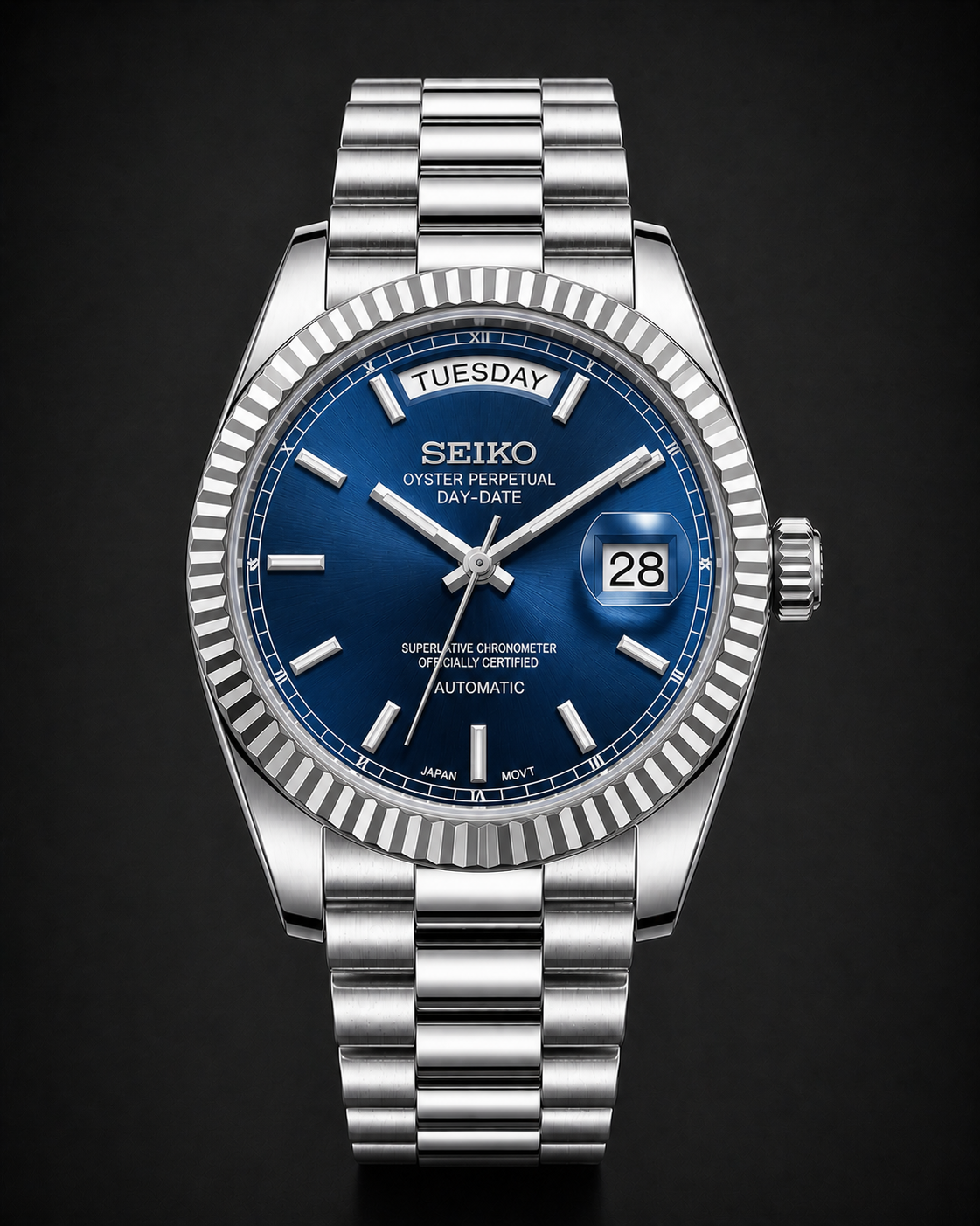 SEIKOJUST Day-Date Royal Blue