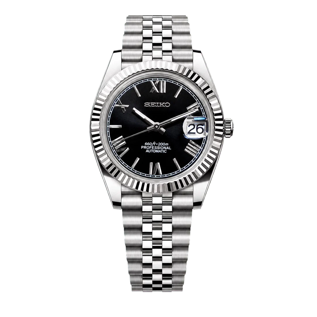 Seiko Mod Datejust - Roman Black