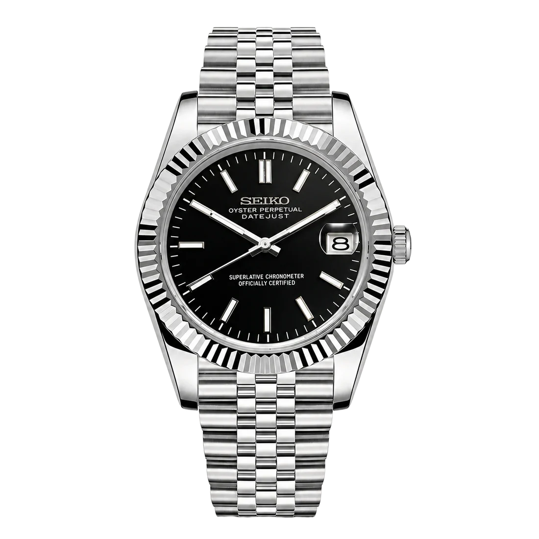 Seiko Mod Datejust – Black Dial