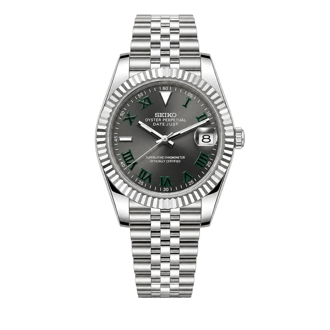 Seiko Mod Datejust - Wimbledon Roman Dial