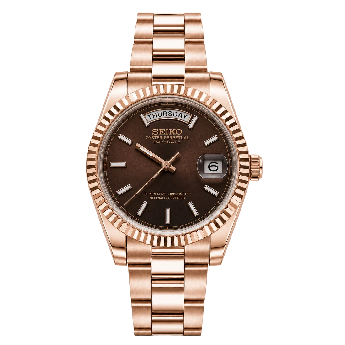 Seiko Mod Day-Date – Rose Chocolate