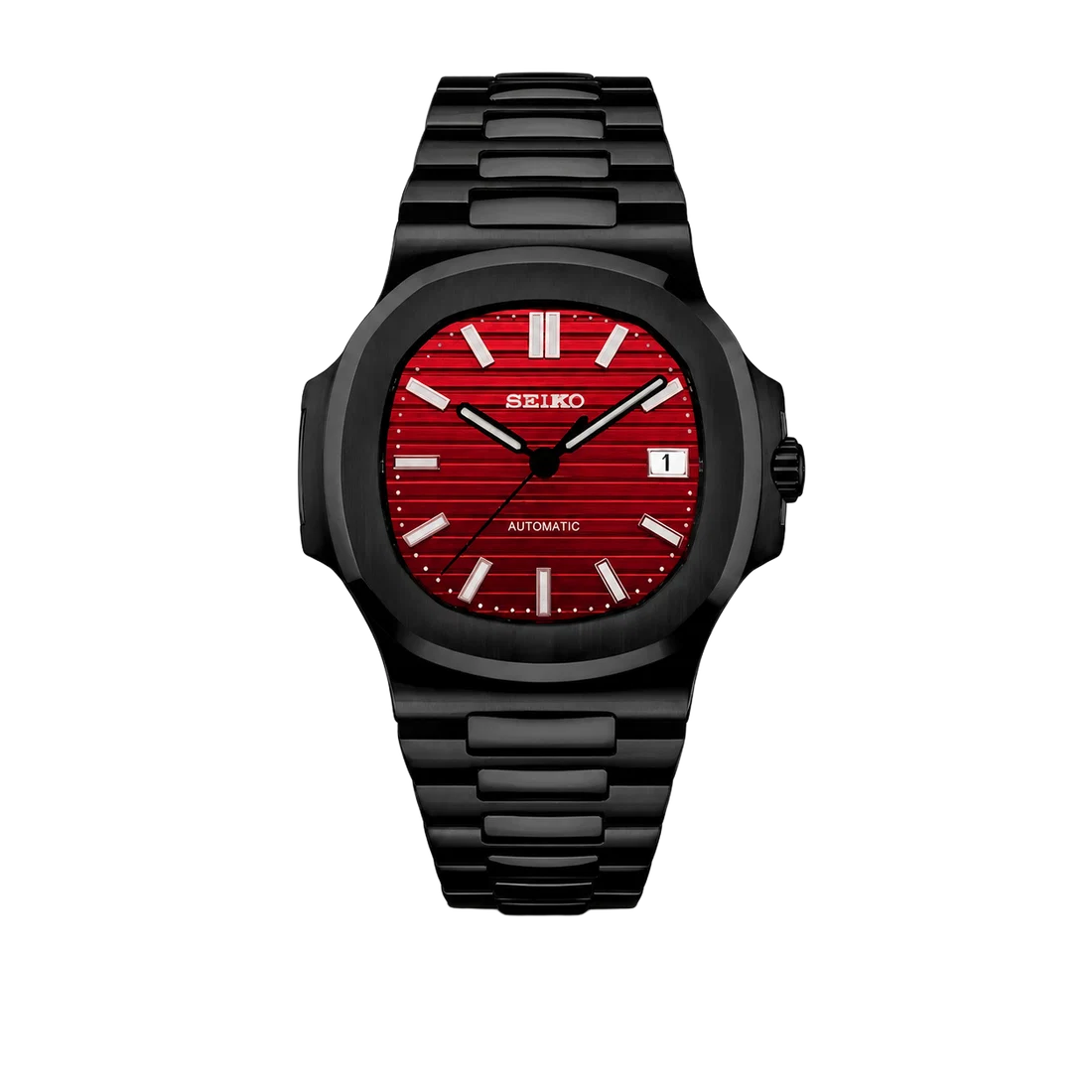 Seiko Mod Nautilus Inferno Red – Black Edition