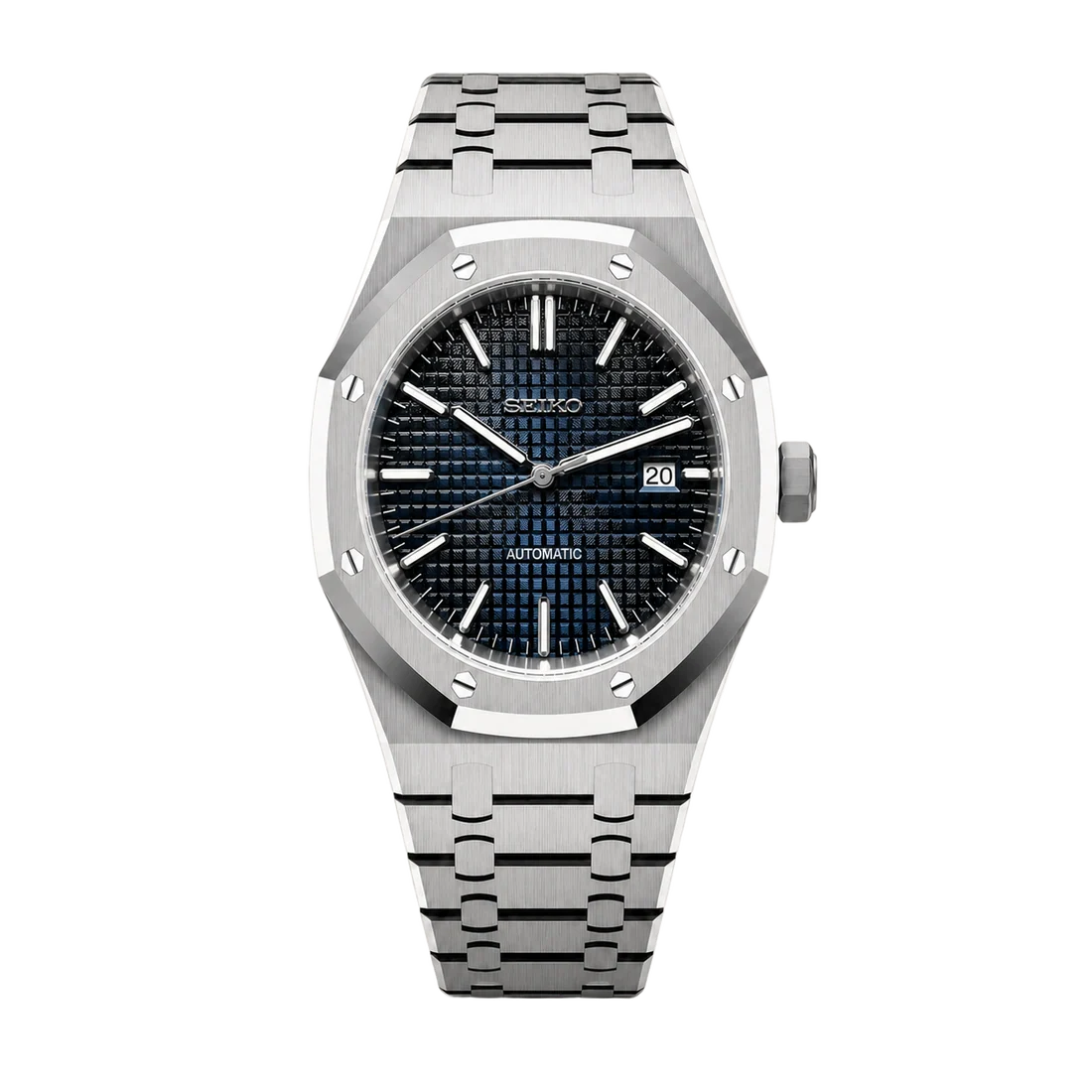 Seiko Mod Royal Oak Blue Grid Dial
