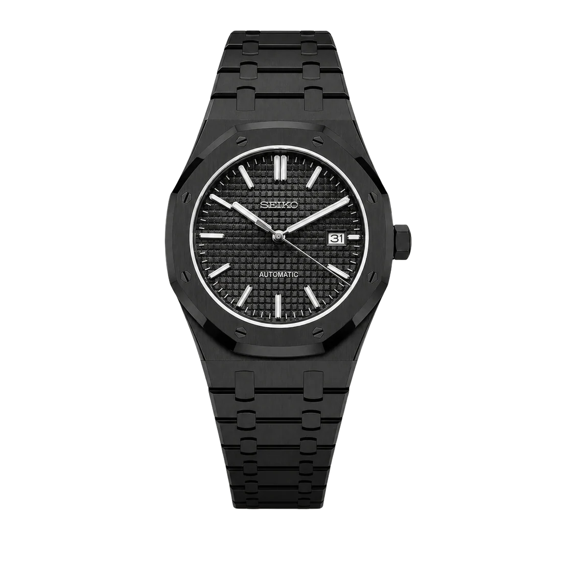 Seiko Mod Royal Oak – Stealth Black Dial