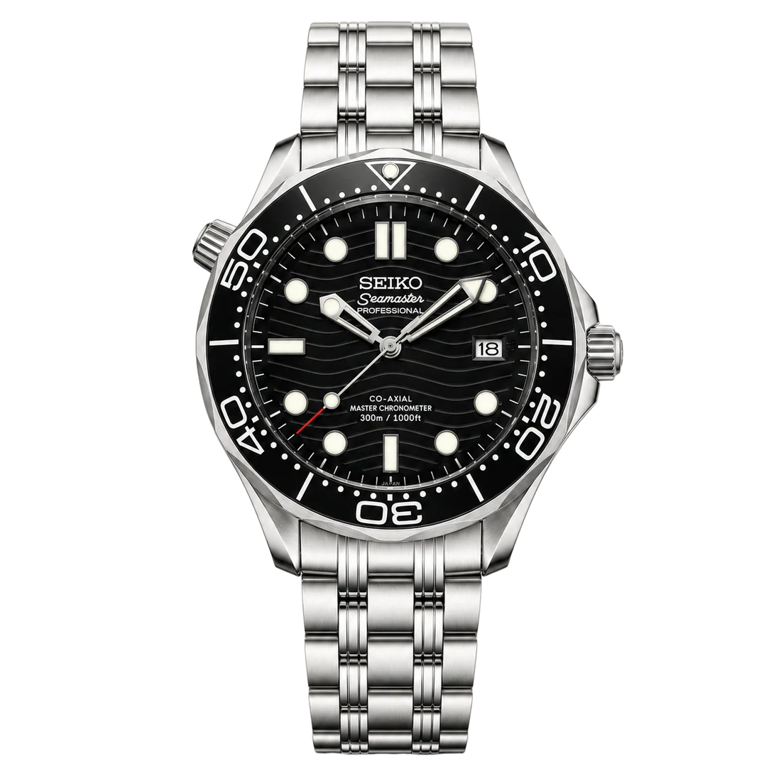 Seiko Mod Seamaster Diver – Black Wave Dial