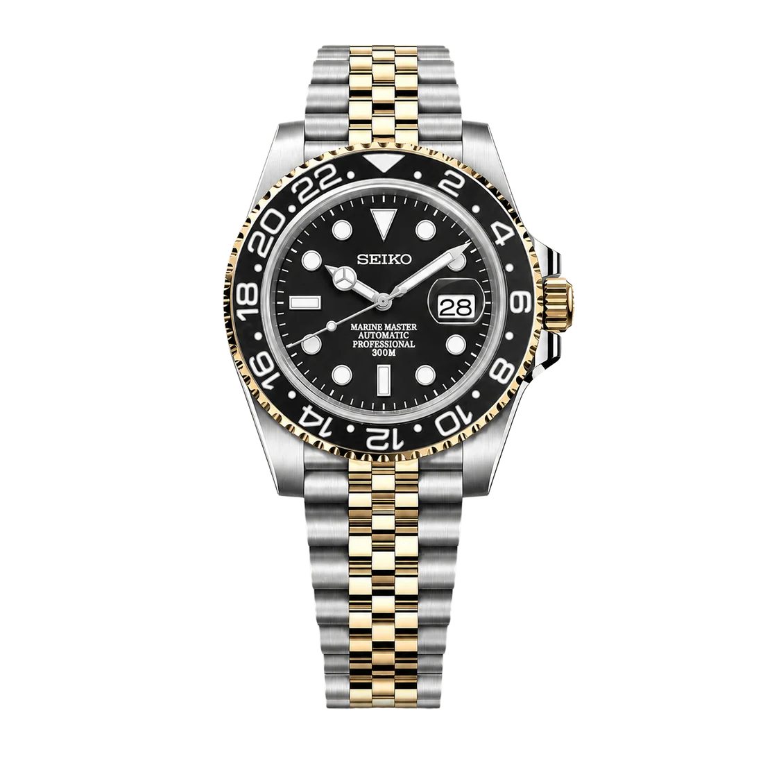 Seiko Mod Submariner 24H – Black Gold 2-Tone