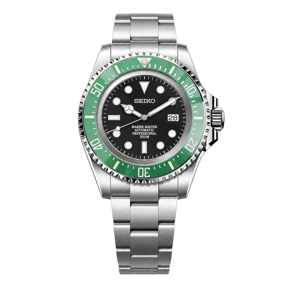 Seiko Mod Submariner 44mm XL – Classic Green