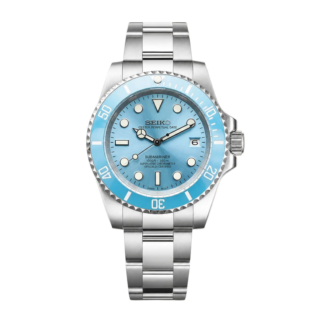 Seiko Mod Submariner - Ice Blue