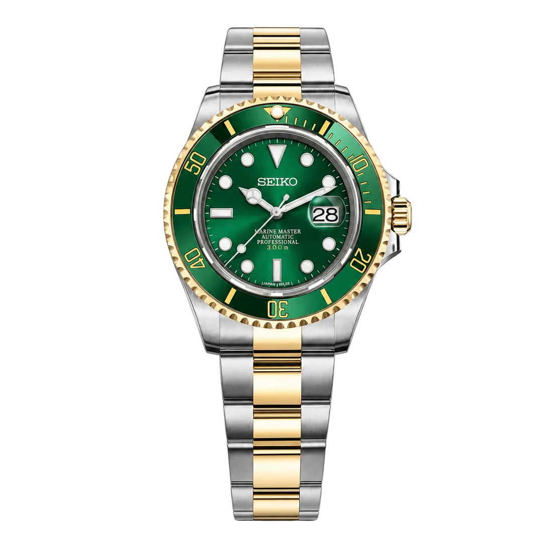 Seiko Mod Submariner - Two Tone Green