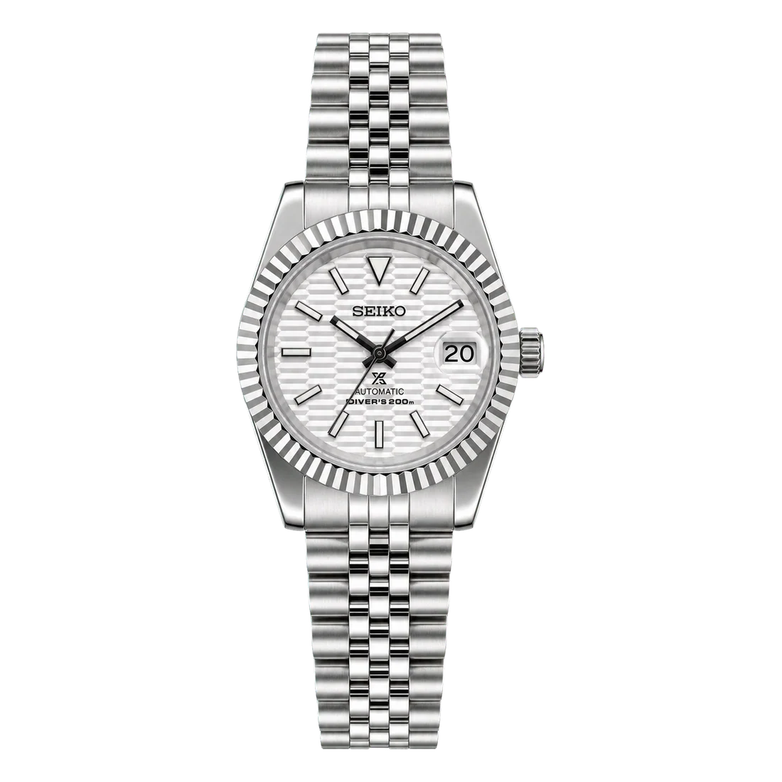 Seiko Mod Ladyjust - White Geometric Dial