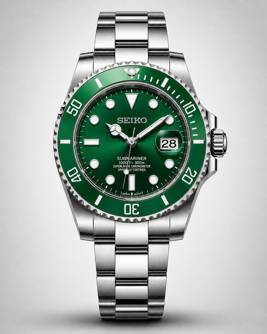 Seiko Mod Submariner Two tone Green
