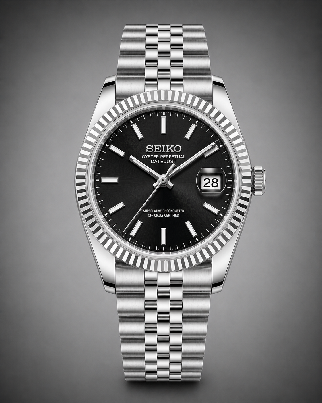 Seiko Mod DateJust Black