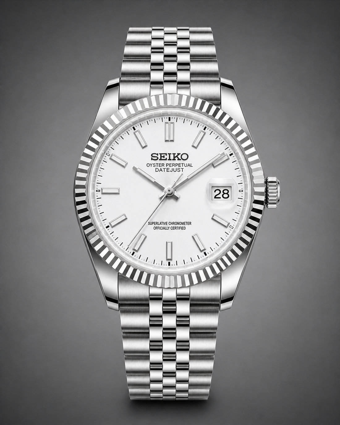 Seiko DateJust Mod Textured White
