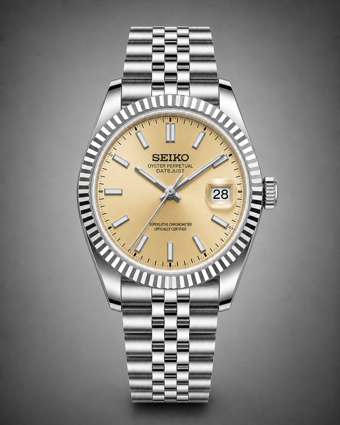 SEIKO MOD DATEJUST CHAMPAGNE