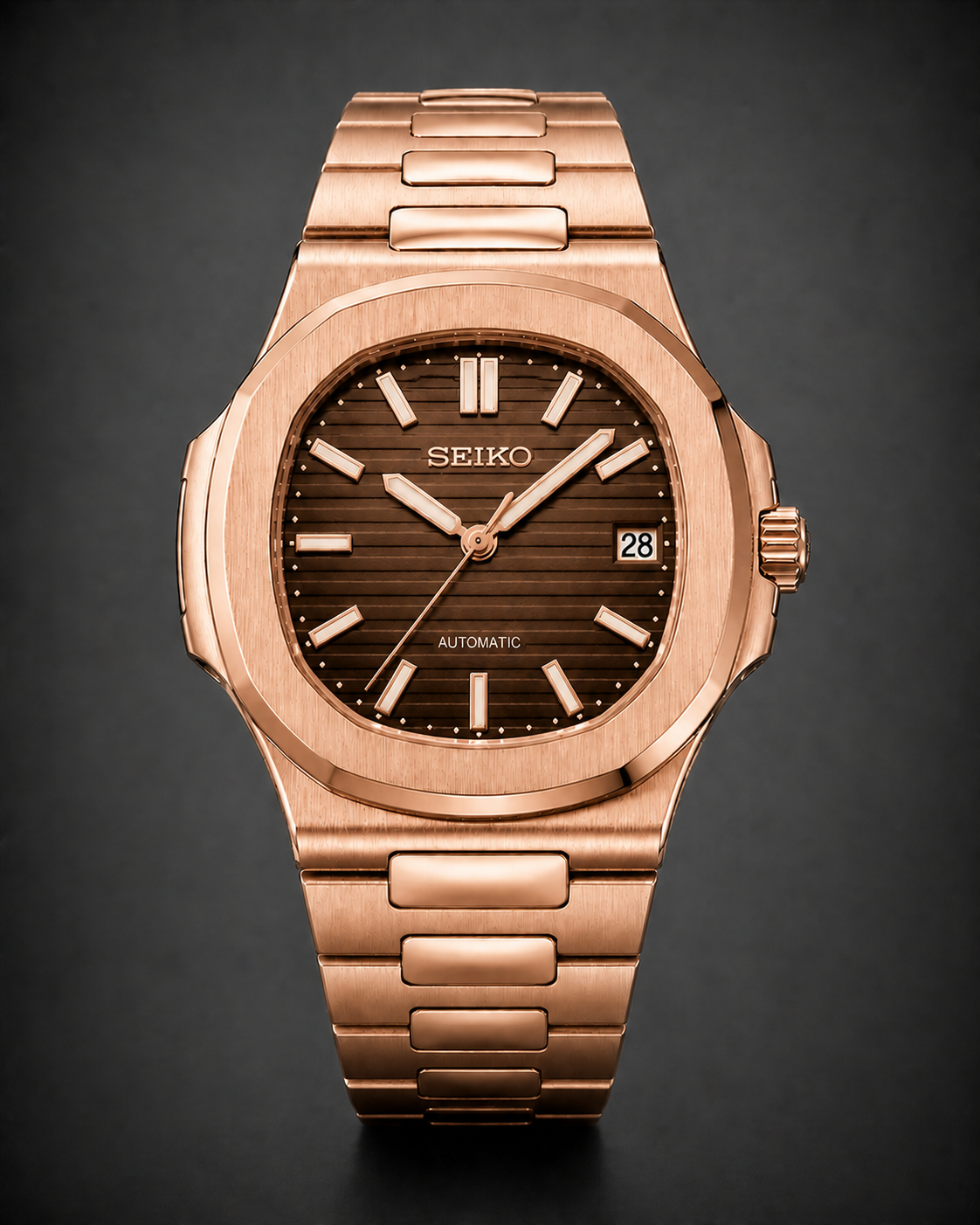 Seiko Nautilus Mod Rose Gold Chocolate