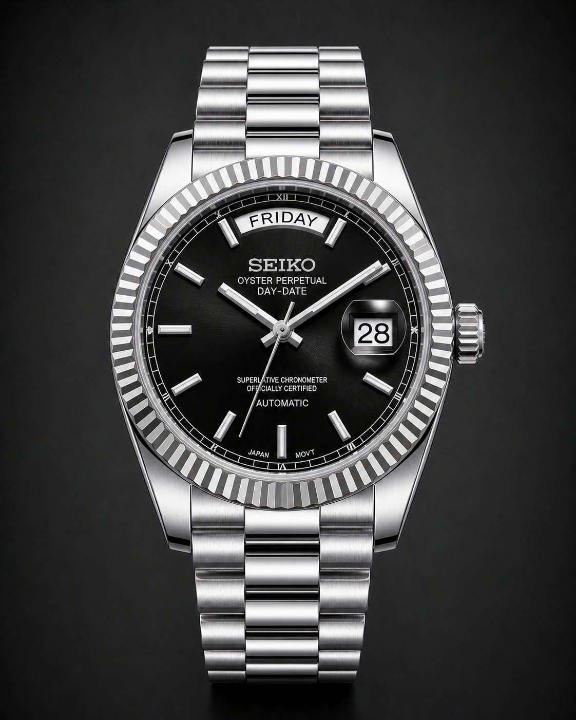 SEIKOJUST Day-Date Black