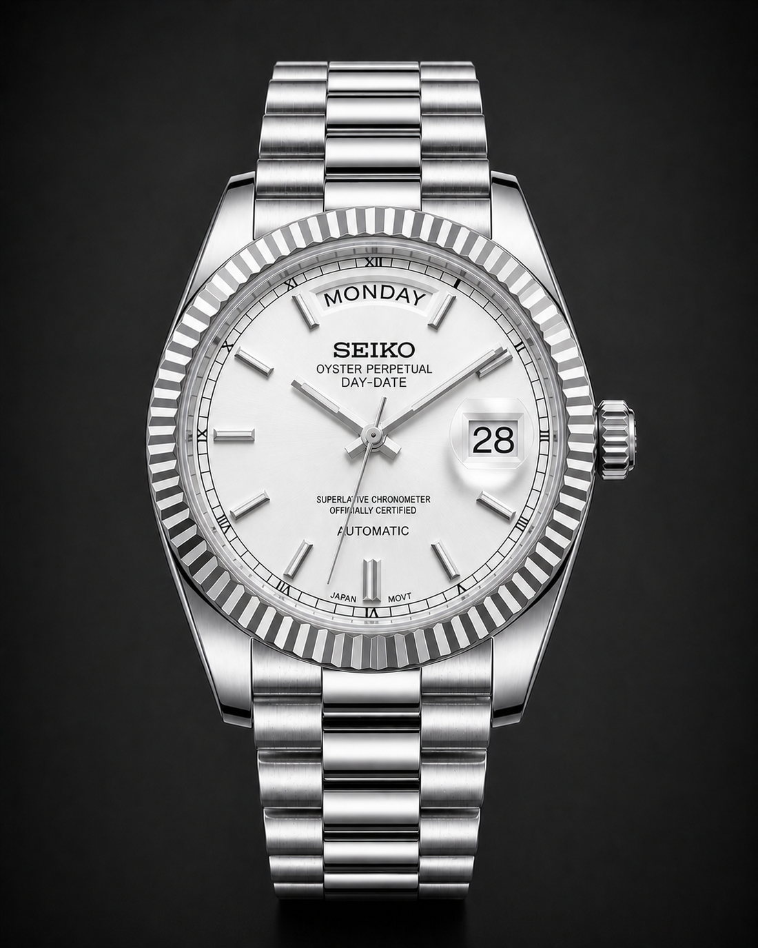 SEIKOJUST Day-Date Royal White