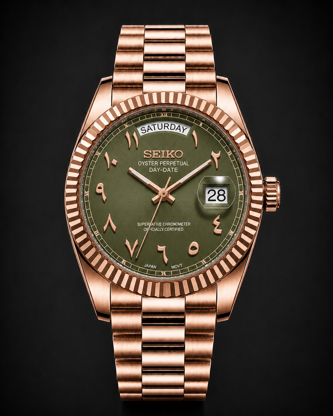 SEIKOJUST Day-Date Mint Green Rose Gold