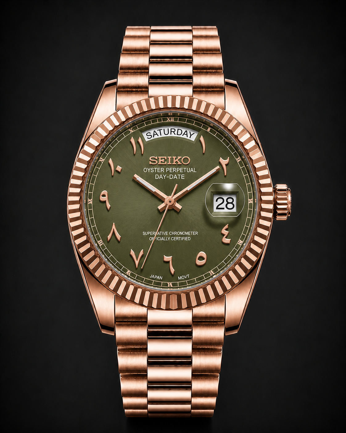 SEIKOJUST Day-Date Mint Green Rose Gold