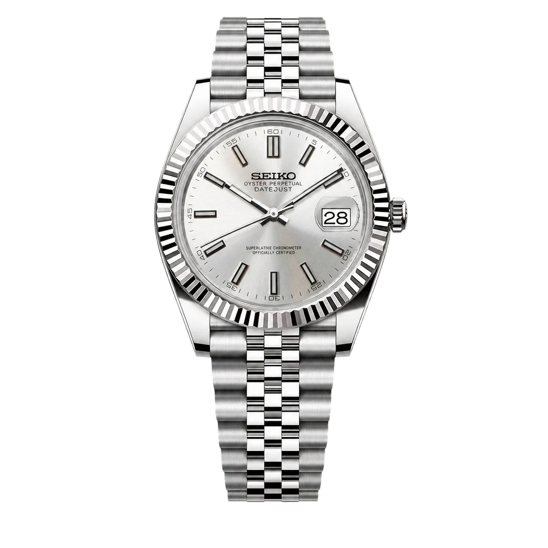 Seiko Mod Datejust - Silver Dial