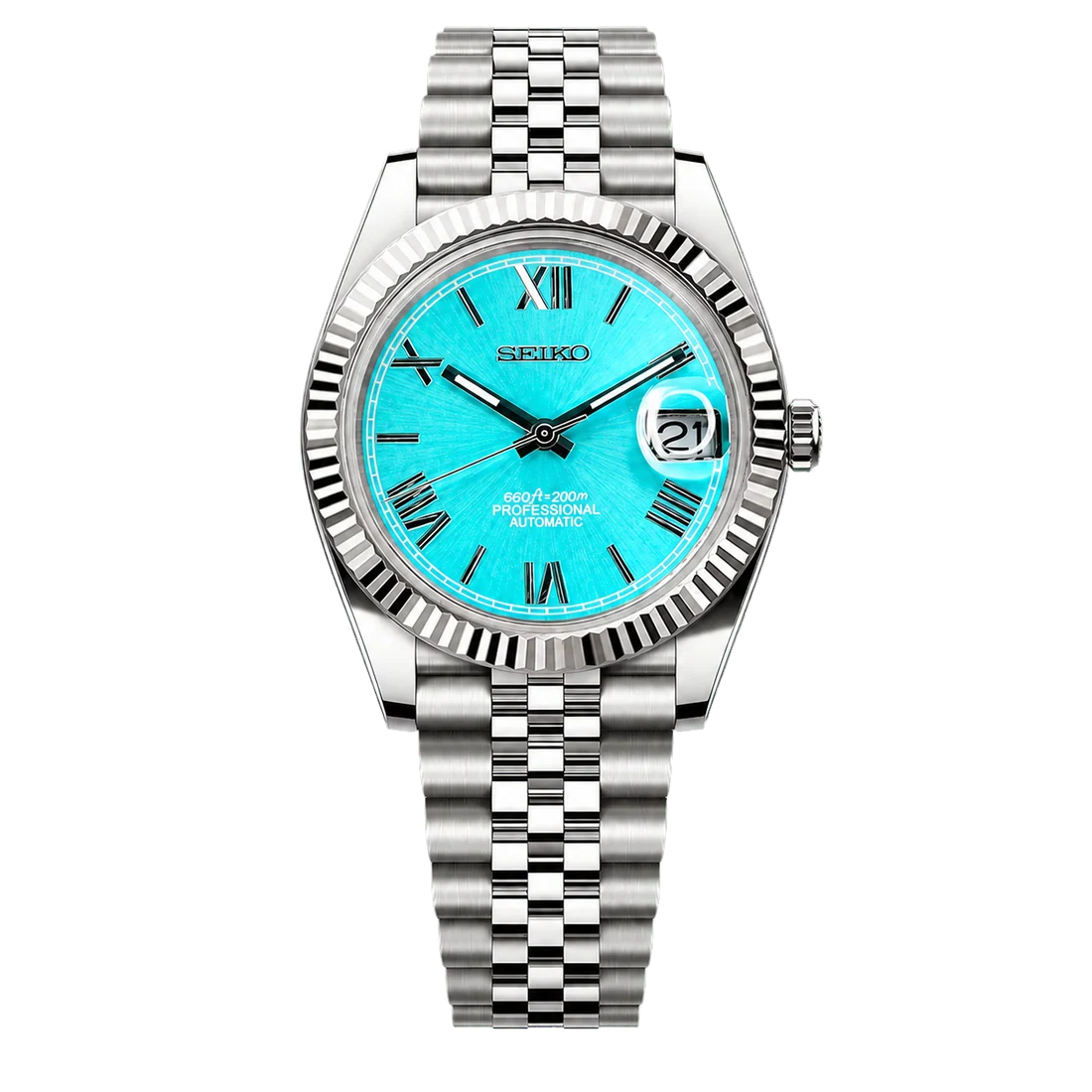 Seiko Mod Datejust - Tiffany Roman Dial
