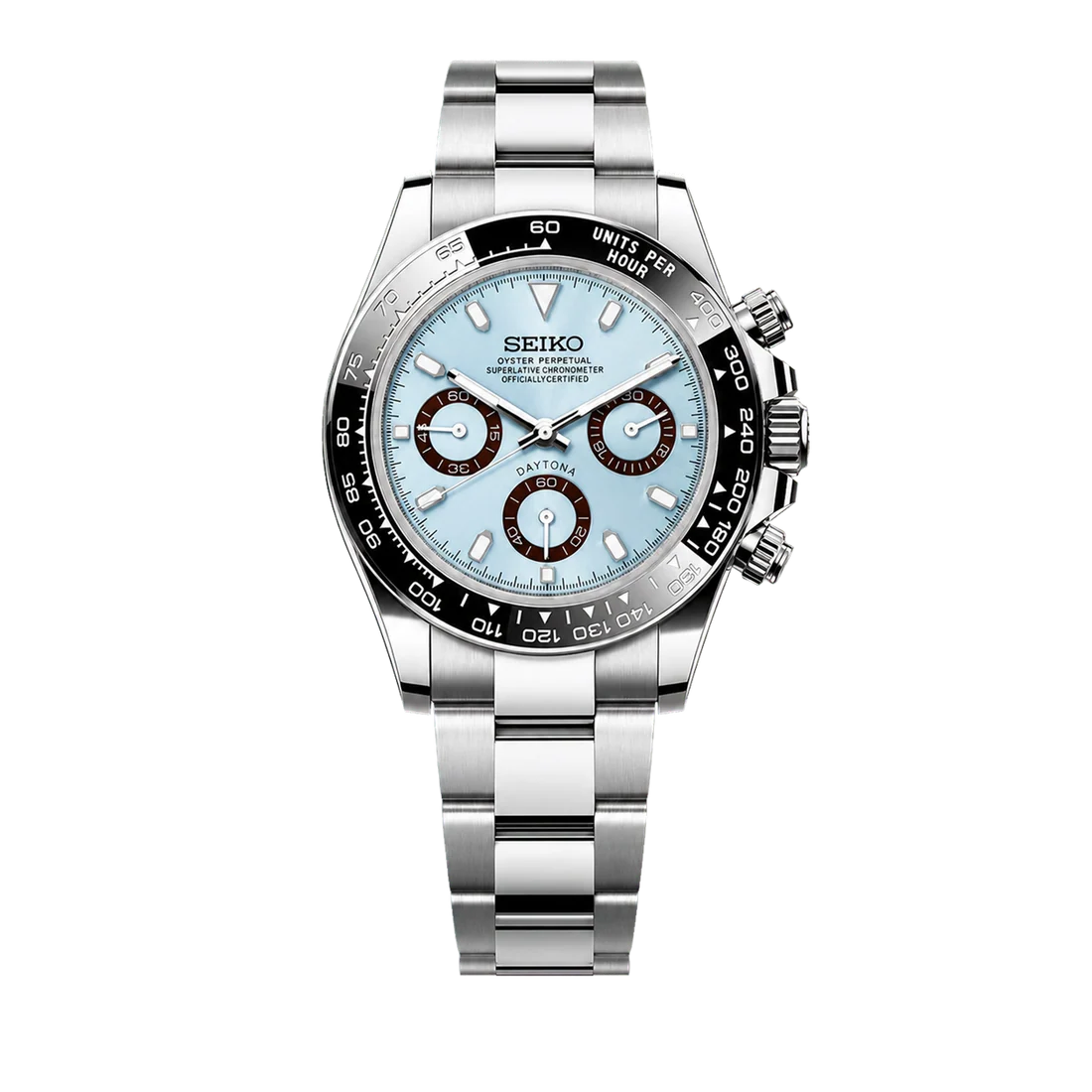 Seiko Mod Daytona - Platinum Black Bezel