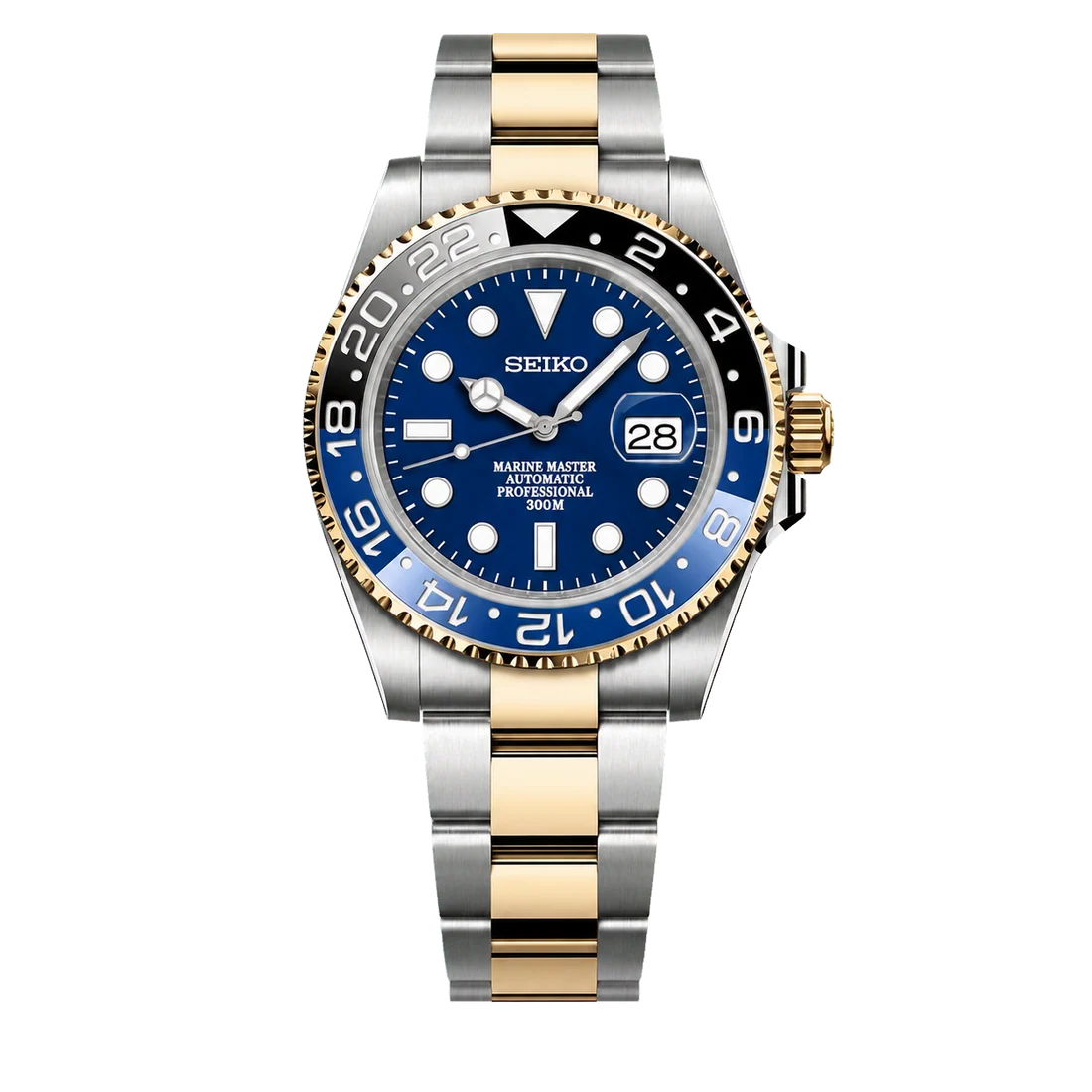 Seiko Mod Submariner 24H - Blue Batman Two-Tone