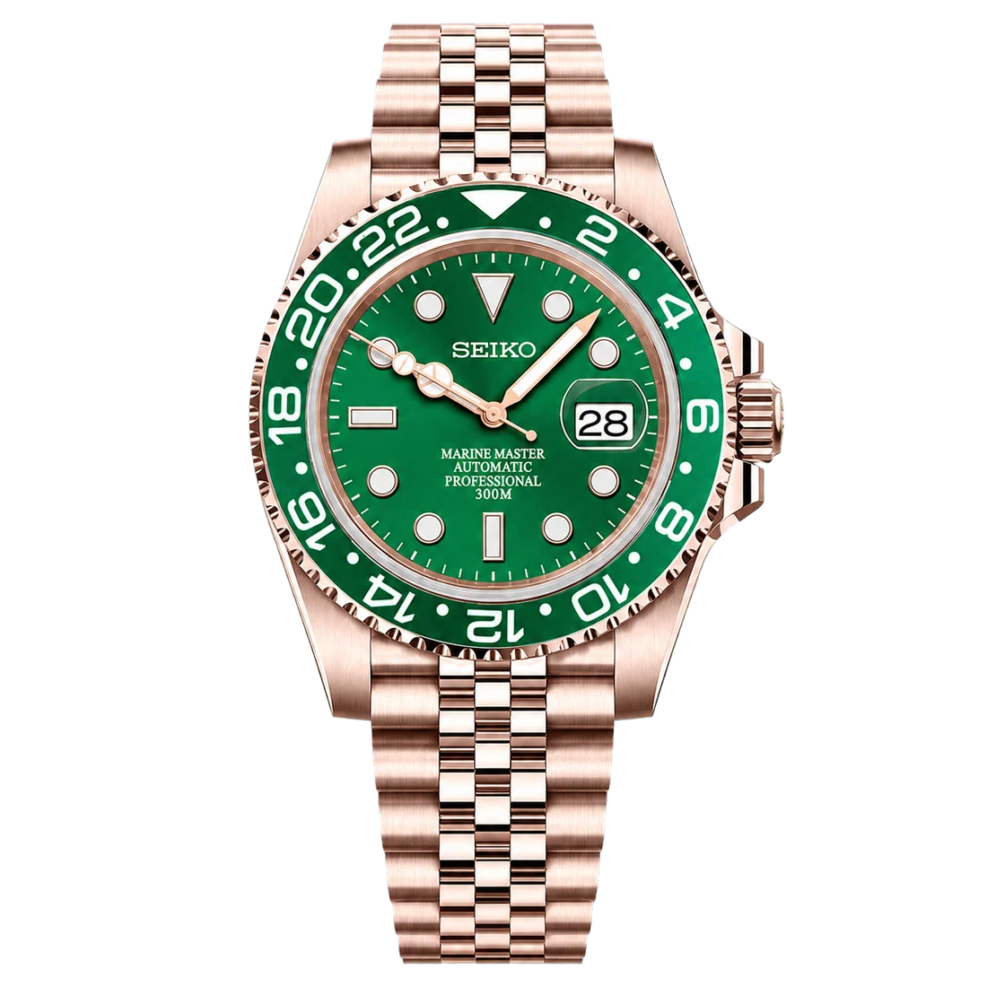 Seiko Mod Submariner 24H - Hulk Rose Gold