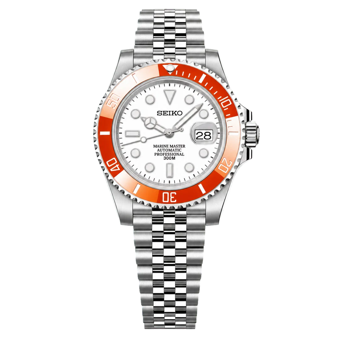 Seiko Mod Submariner Diver - Bright Orange