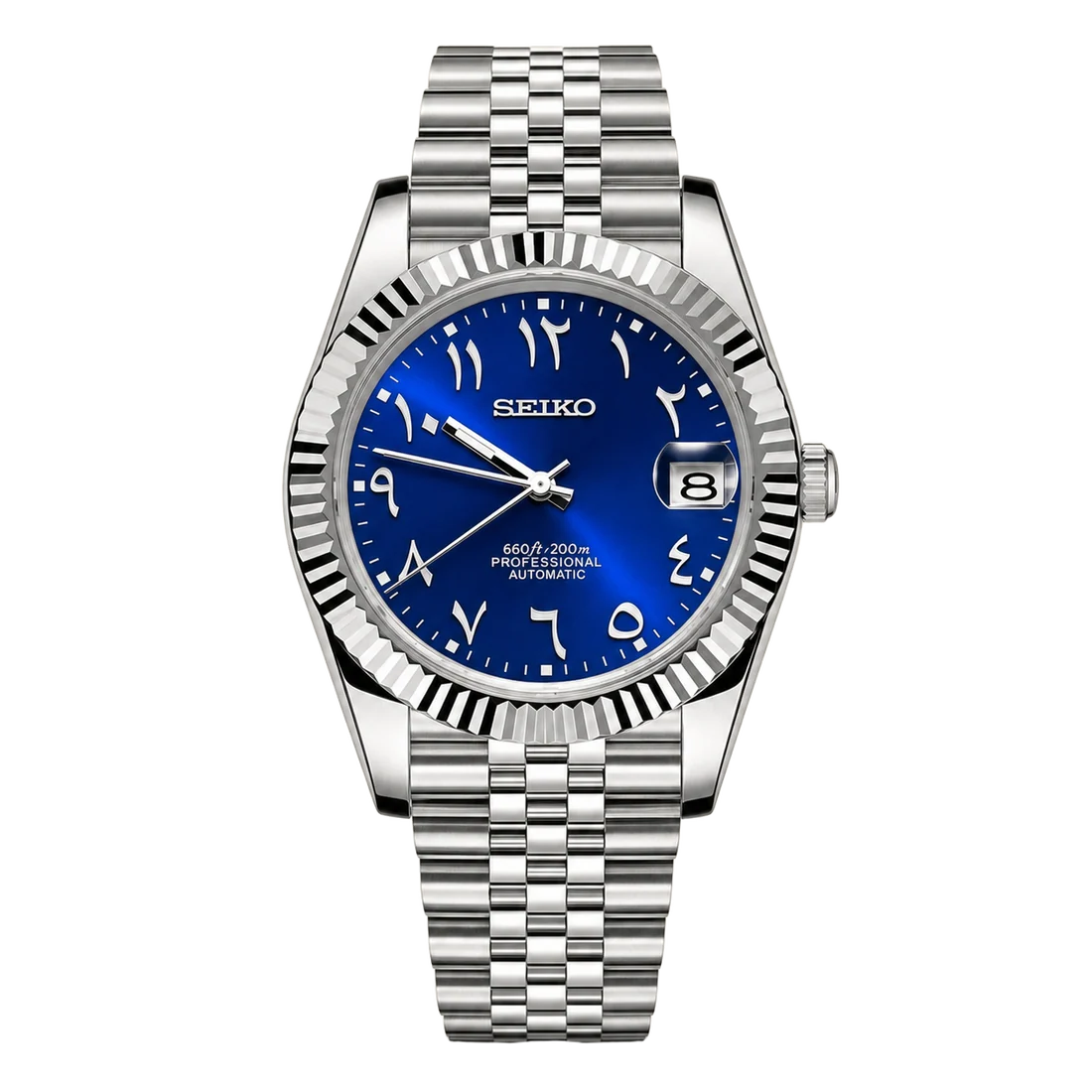 Seiko Mod Datejust - Royal Blue Arabic Dial