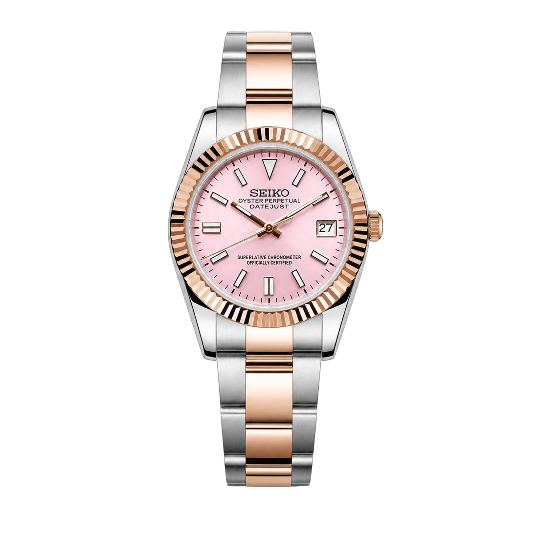 Seiko Mod Datejust – Baby Pink Two Tone