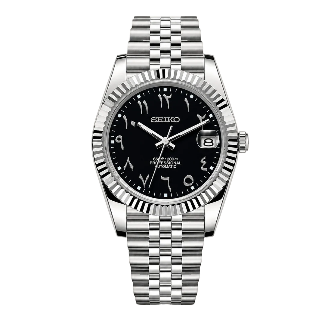 Seiko Mod Datejust - Black Arabic Dial