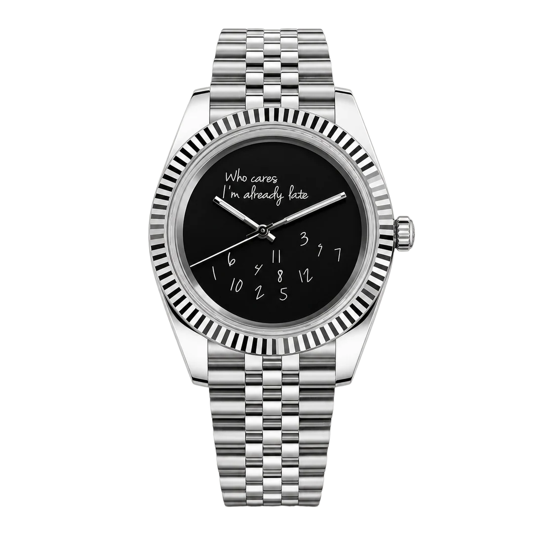 Seiko Mod Datejust – “Who Cares” Black Dial