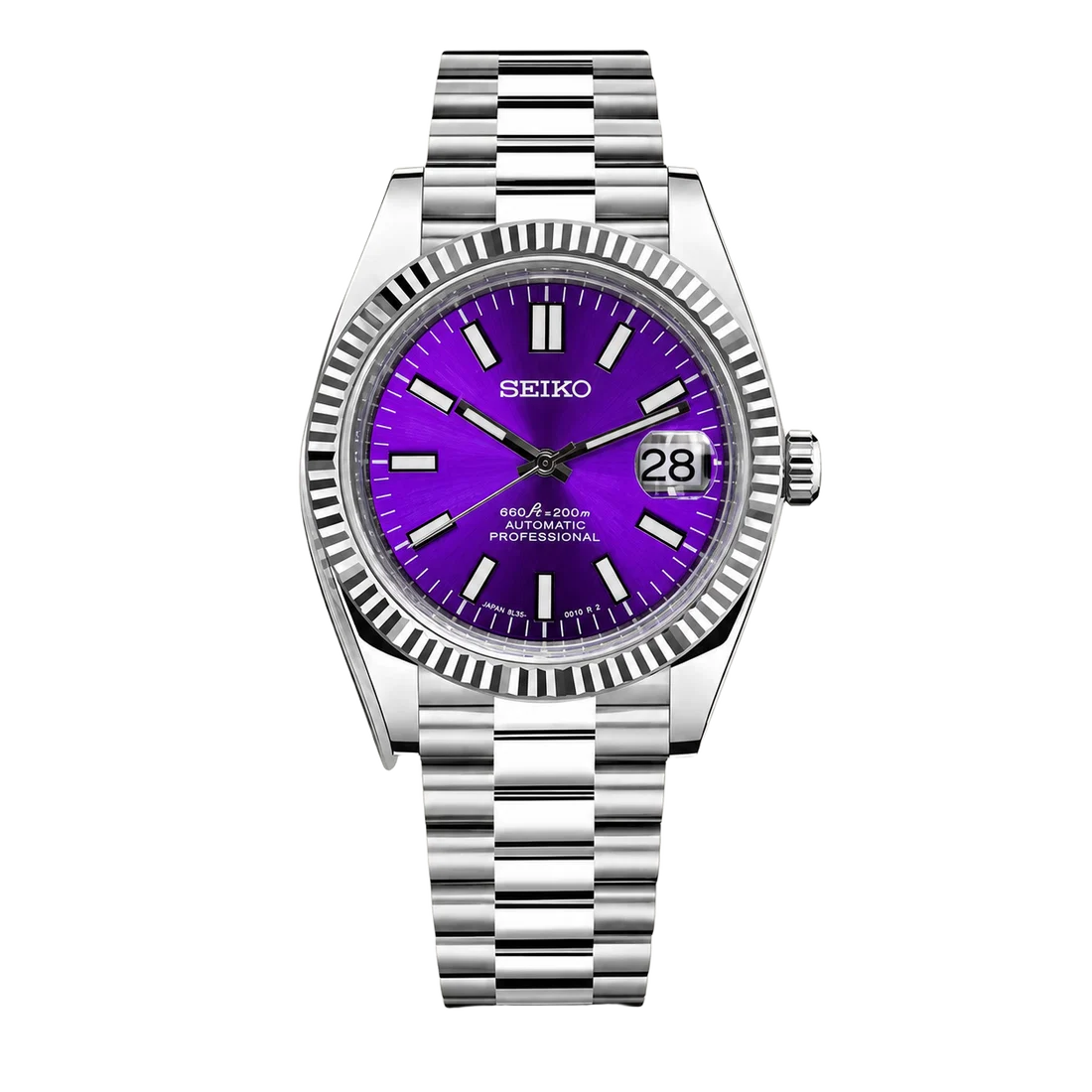 Seiko Mod Datejust – Purple Sunburst Dial
