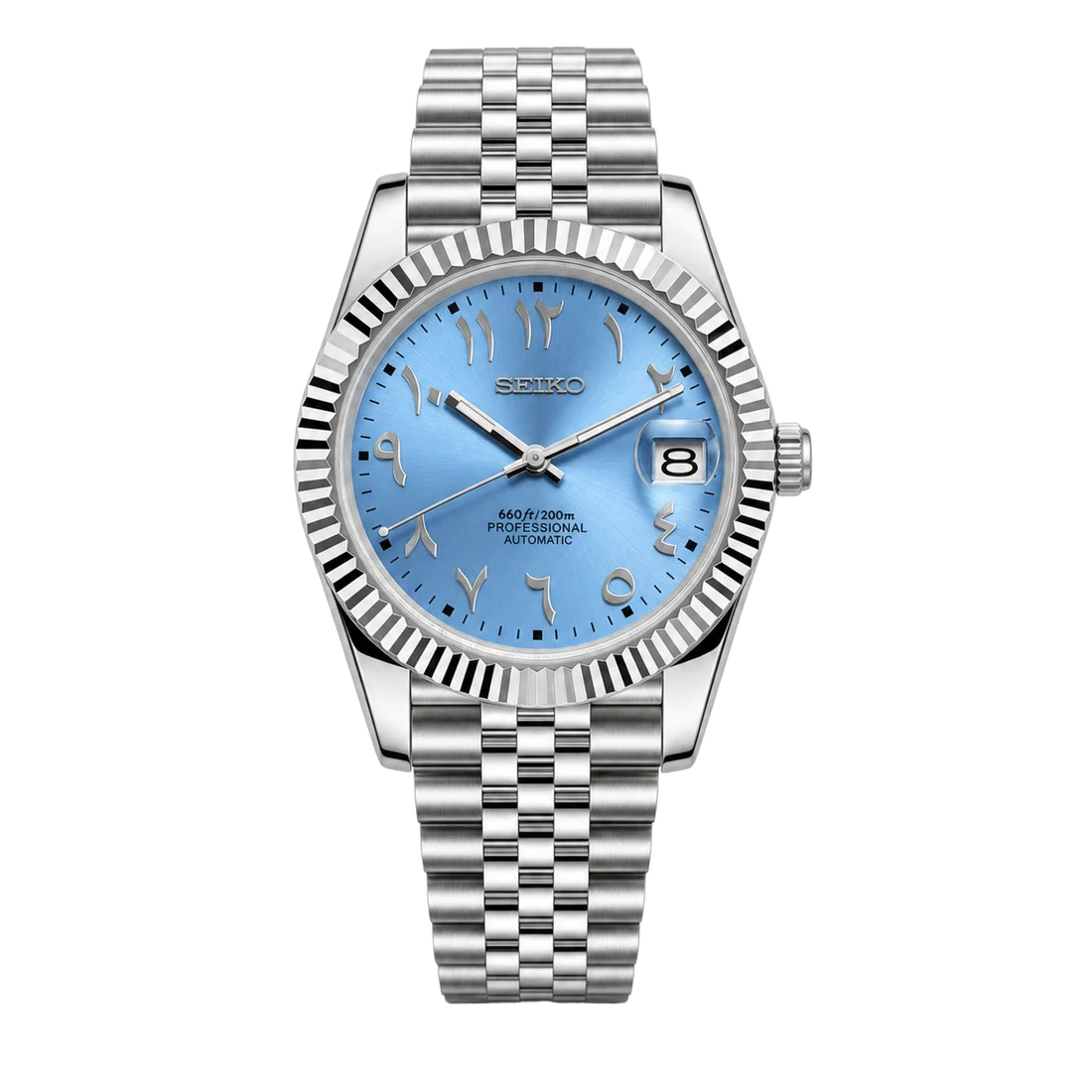Seiko Mod Datejust - Sky Blue Arabic Dial