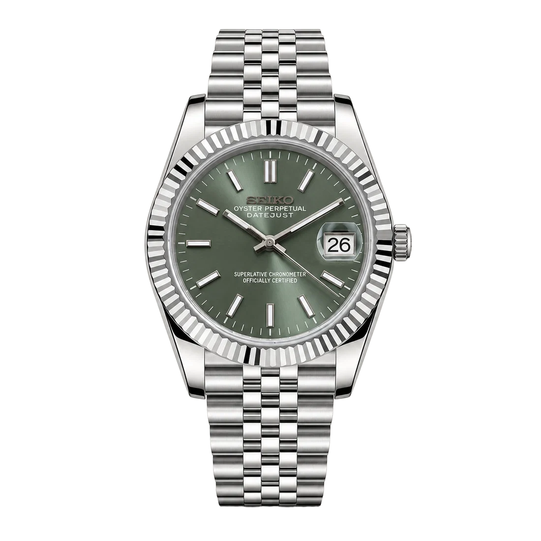 Seiko Mod Datejust – Mint Green Dial