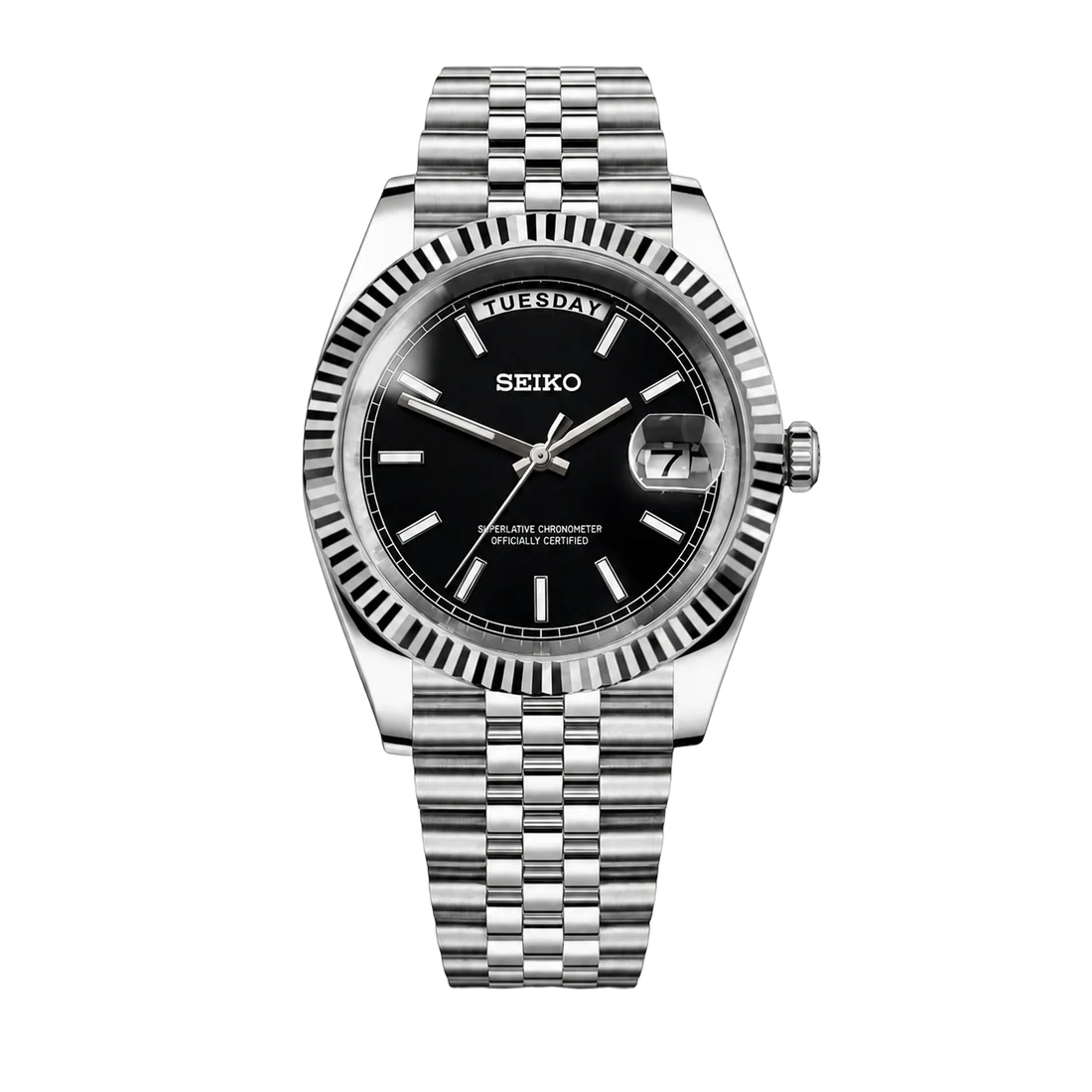 Seiko Mod Day-Date – Baton Black