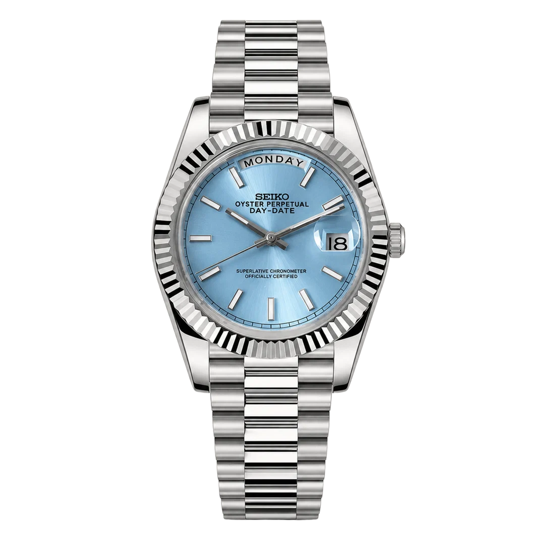 Seiko Mod Day-Date – Baton Sky Blue