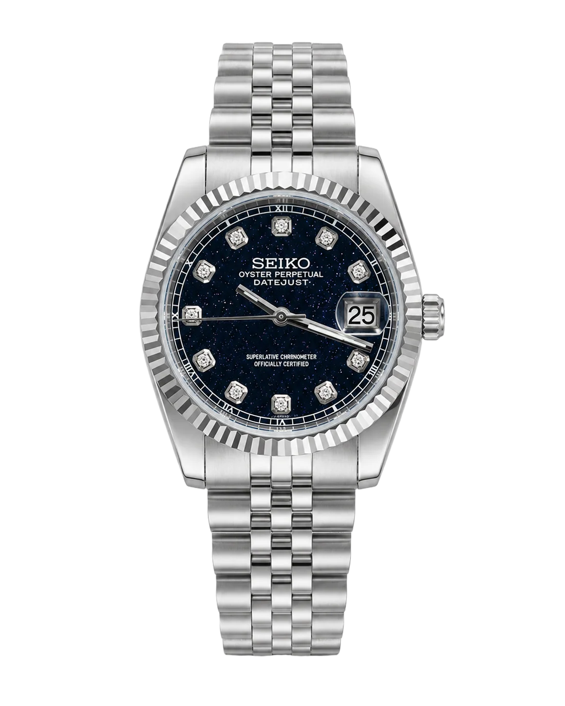 Seiko Mod Datejust – Blue Galaxy Diamond Dial