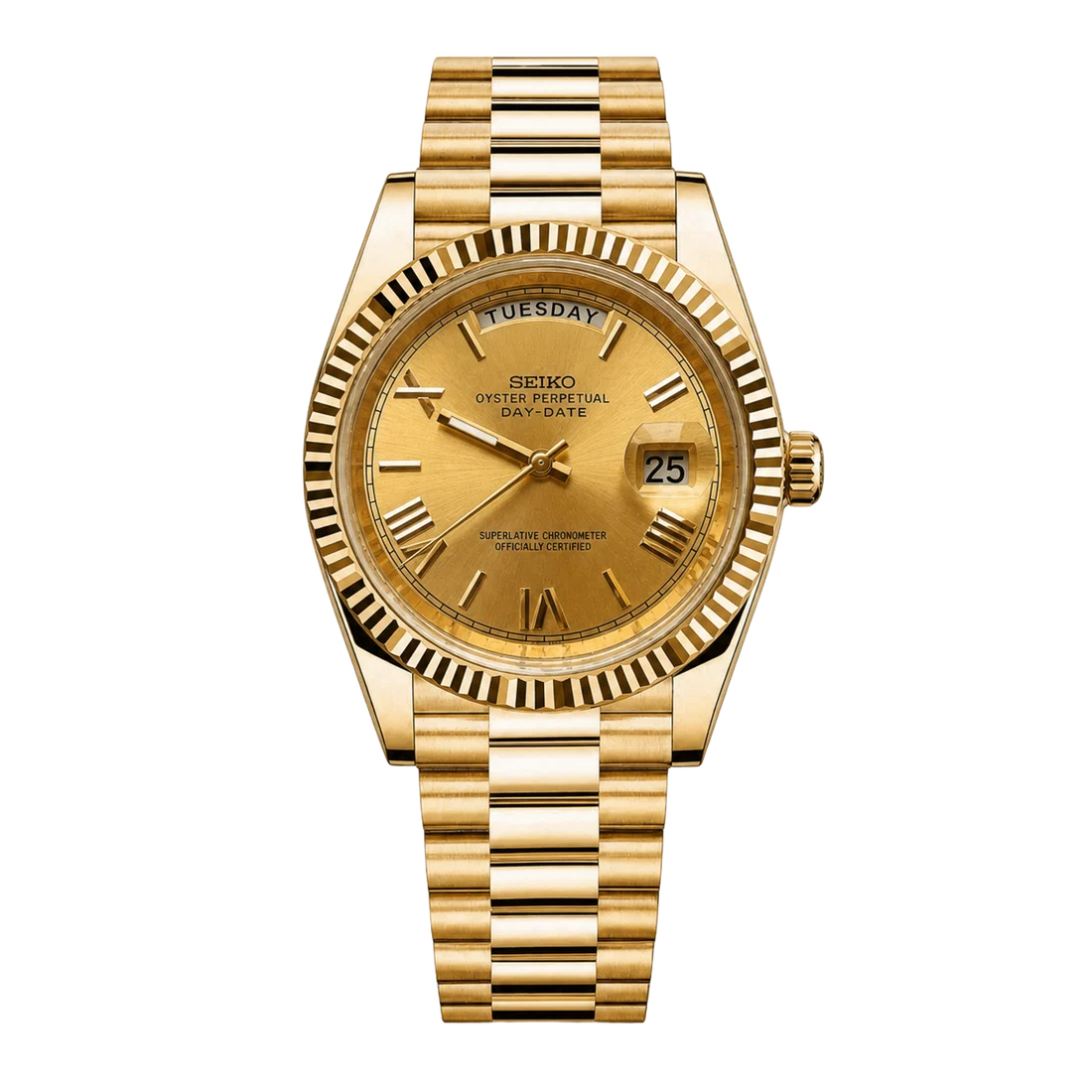 Seiko Mod Day-Date – Roman Imperial Gold