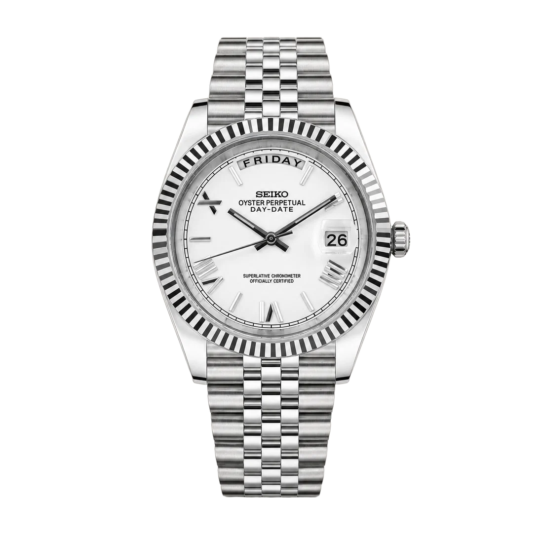 Seiko Mod Day-Date – Roman White