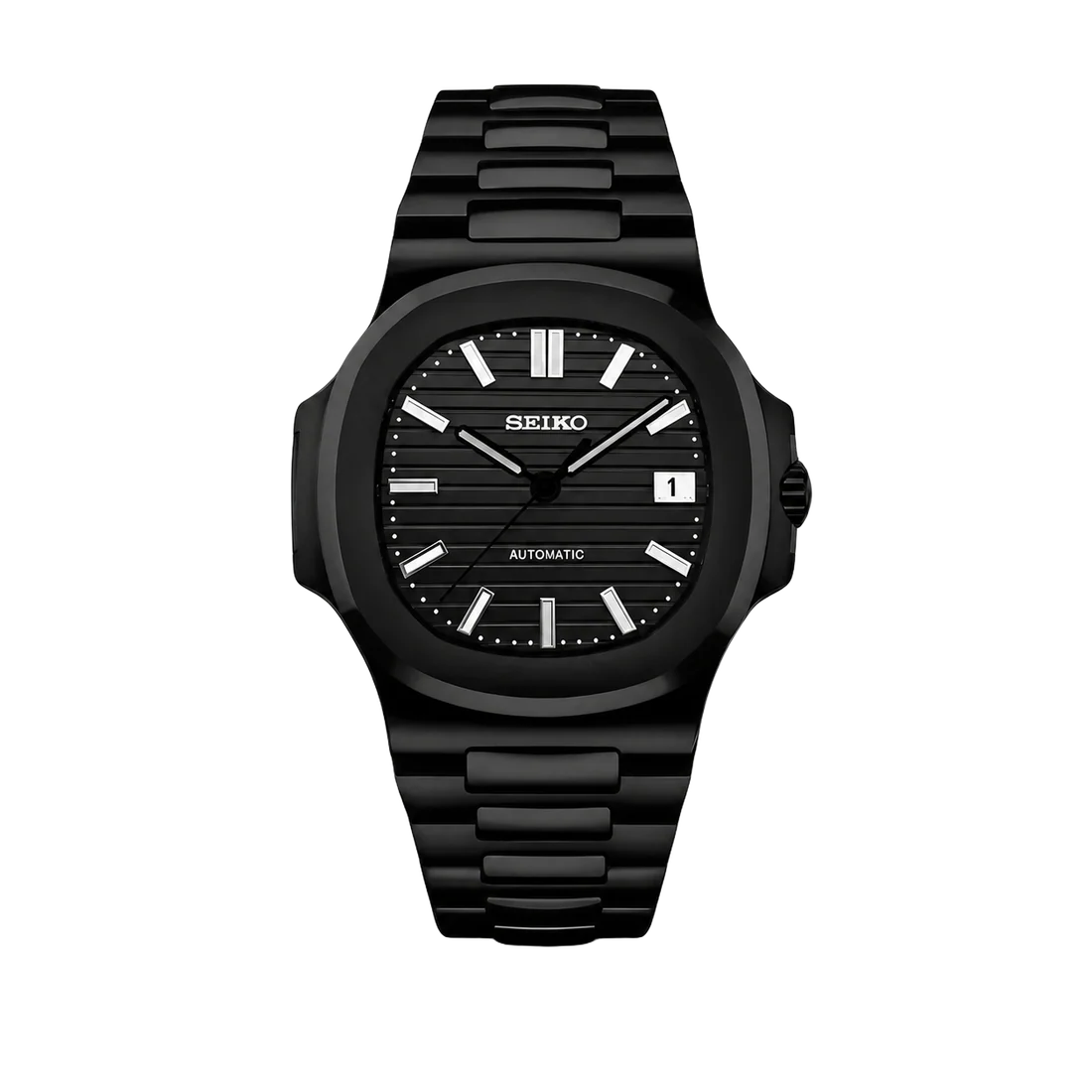 Seiko Mod Nautilus Stealth Black – Full Black Edition