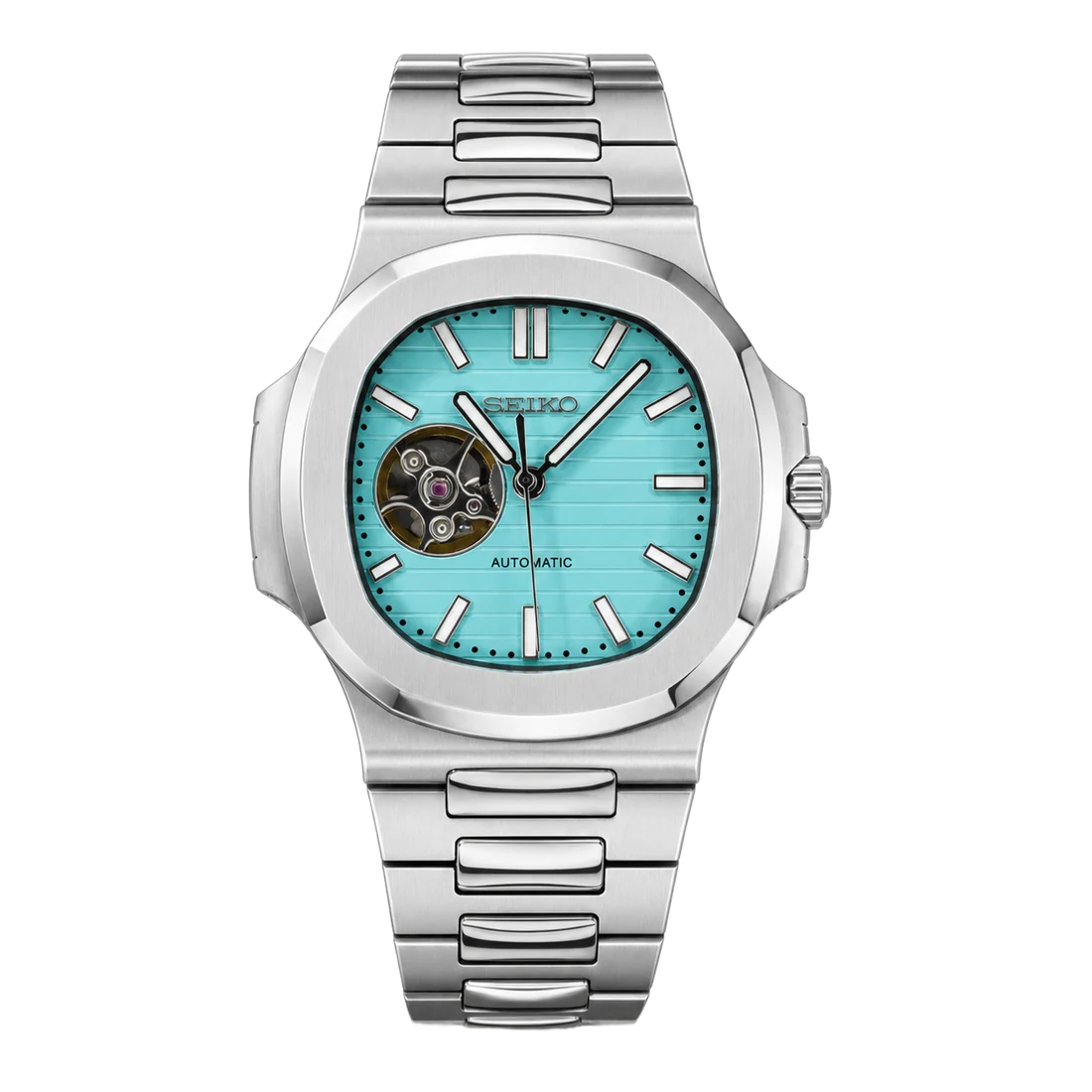 Seiko Mod Nautilus – Tiffany Open-Heart Dial