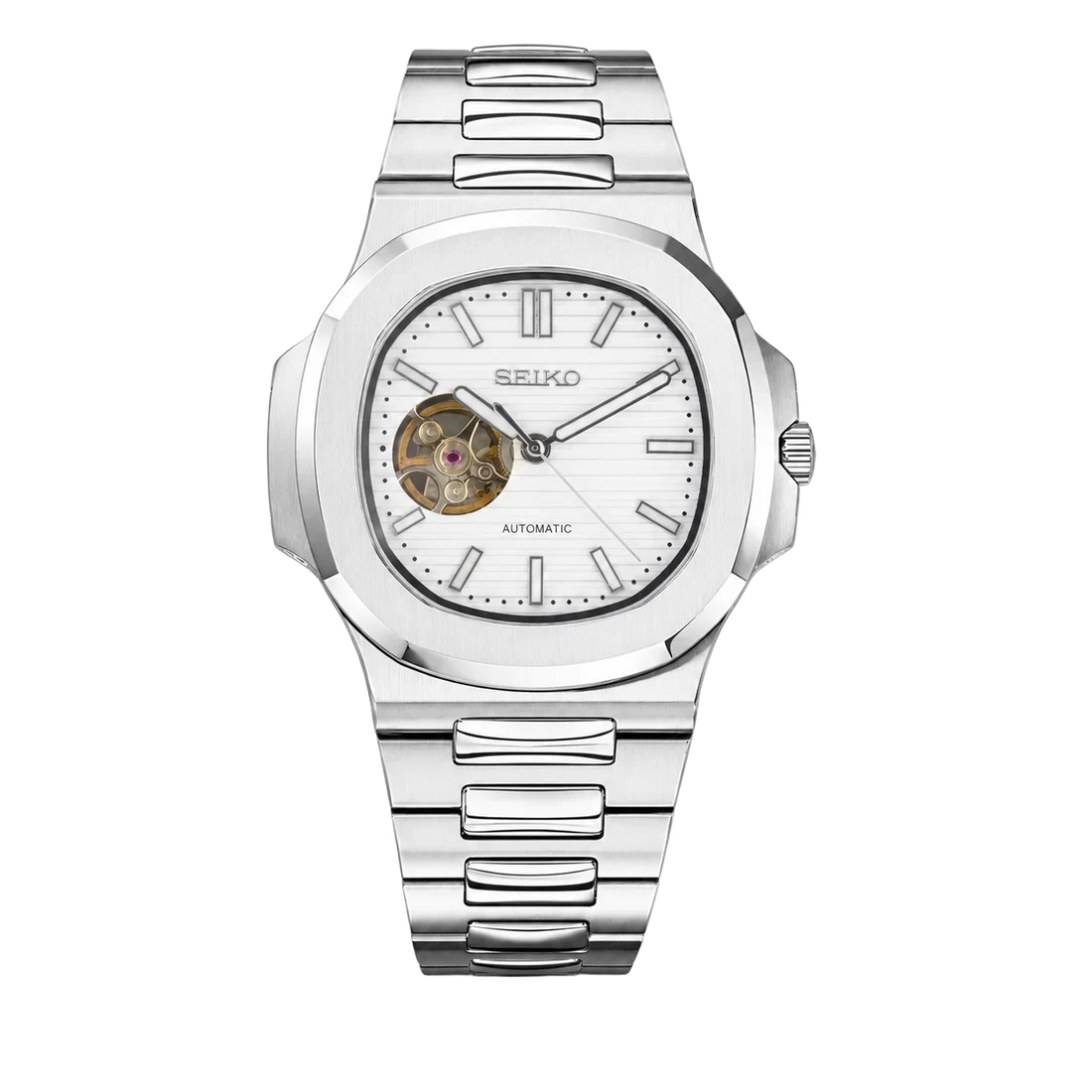 Seiko Mod Nautilus – White Open Heart