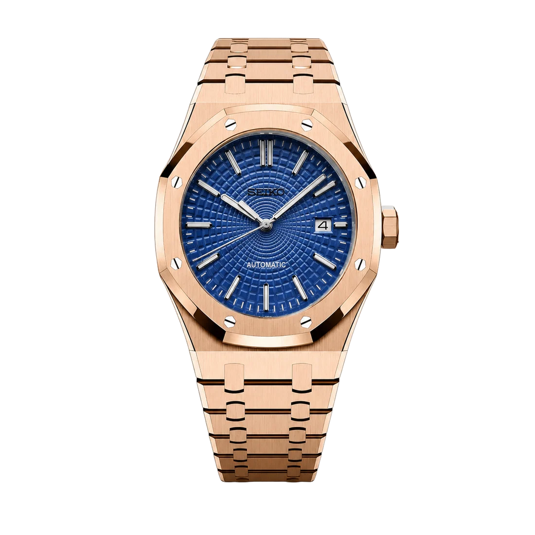 Seiko Mod Royal Oak – Rose Gold Blue Dial